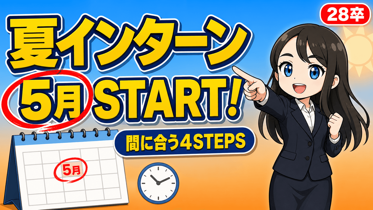 【28卒】夏インターン完全攻略ガイド|5月から間に合う応募ロードマップ&使うべきサービス4選